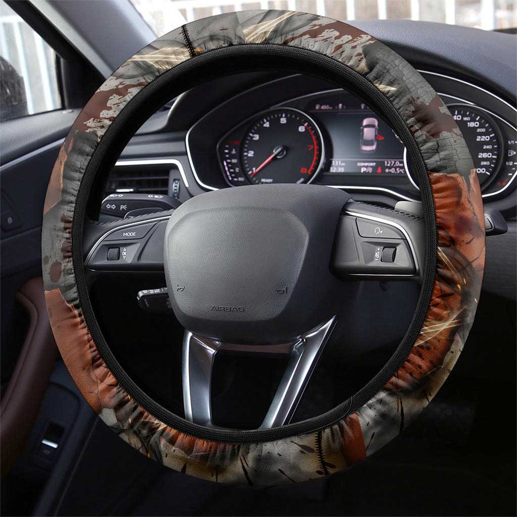 Menhit Egyptian Steering Wheel Cover Warrior Goddess Fiery Lion Eye Arrows and Blood Battle