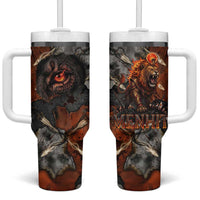 Menhit Egyptian Tumbler With Handle Warrior Goddess Fiery Lion Eye Arrows and Blood Battle