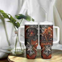 Menhit Egyptian Tumbler With Handle Warrior Goddess Fiery Lion Eye Arrows and Blood Battle