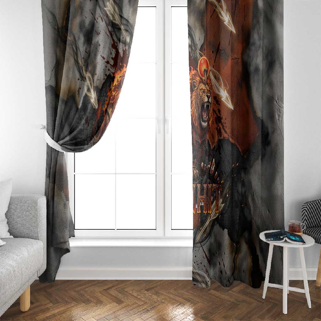 Menhit Egyptian Window Curtain Warrior Goddess Fiery Lion Eye Arrows and Blood Battle