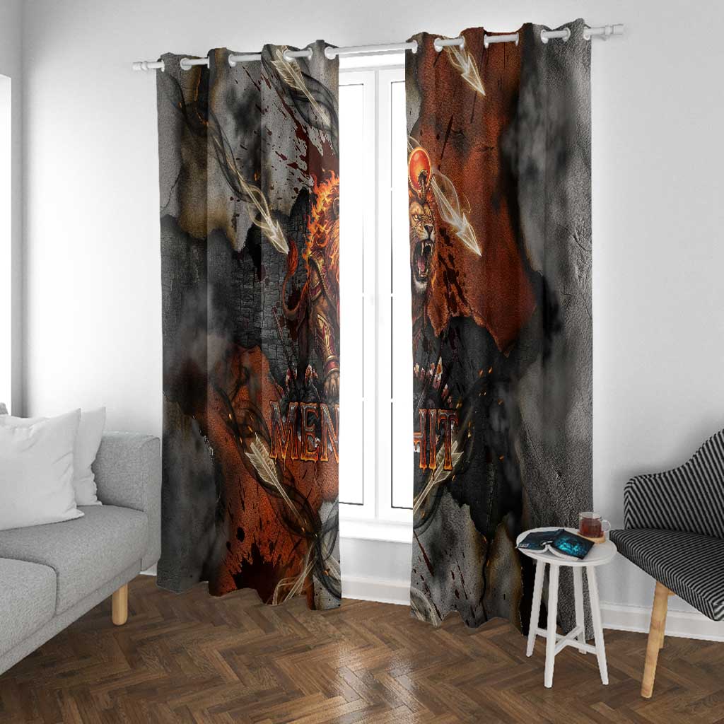 Menhit Egyptian Window Curtain Warrior Goddess Fiery Lion Eye Arrows and Blood Battle