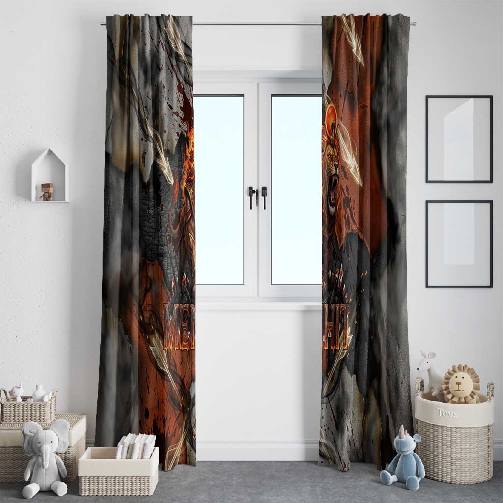 Menhit Egyptian Window Curtain Warrior Goddess Fiery Lion Eye Arrows and Blood Battle
