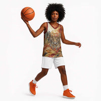Menhit Basketball Jersey Lioness Warrior Goddess Uraeus Serpent Fire and Feathers Ancient Egyptian