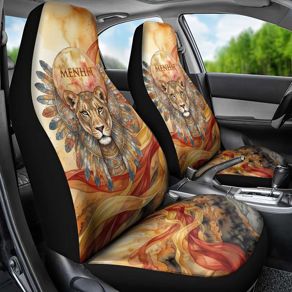 Menhit Car Seat Cover Lioness Warrior Goddess Uraeus Serpent Fire and Feathers Ancient Egyptian