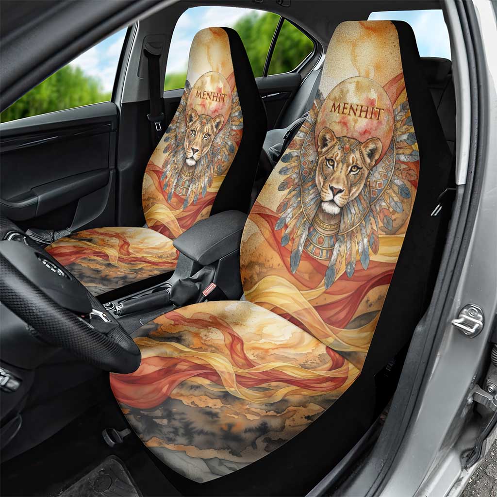 Menhit Car Seat Cover Lioness Warrior Goddess Uraeus Serpent Fire and Feathers Ancient Egyptian