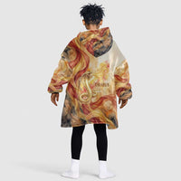 Menhit Kid Wearable Blanket Hoodie Lioness Warrior Goddess Uraeus Serpent Fire and Feathers Ancient Egyptian