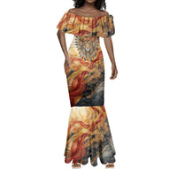 Menhit Mermaid Dress Lioness Warrior Goddess Uraeus Serpent Fire and Feathers Ancient Egyptian