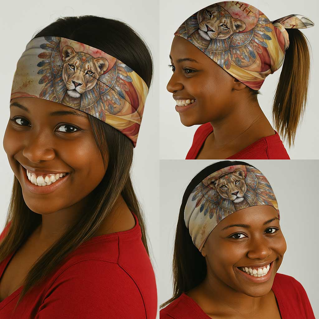 Menhit Neck Gaiter Lioness Warrior Goddess Uraeus Serpent Fire and Feathers Ancient Egyptian