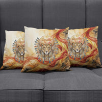 Menhit Pillow Cover Lioness Warrior Goddess Uraeus Serpent Fire and Feathers Ancient Egyptian