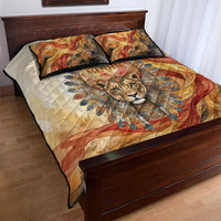 Menhit Quilt Bed Set Lioness Warrior Goddess Uraeus Serpent Fire and Feathers Ancient Egyptian
