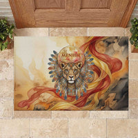 Menhit Rubber Doormat Lioness Warrior Goddess Uraeus Serpent Fire and Feathers Ancient Egyptian