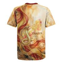 Menhit Rugby Jersey Lioness Warrior Goddess Uraeus Serpent Fire and Feathers Ancient Egyptian