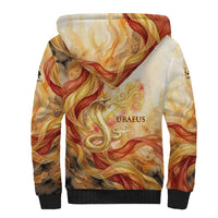 Menhit Sherpa Hoodie Lioness Warrior Goddess Uraeus Serpent Fire and Feathers Ancient Egyptian