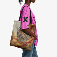 Menhit Tote Bag Lioness Warrior Goddess Uraeus Serpent Fire and Feathers Ancient Egyptian