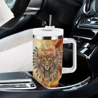 Menhit Tumbler With Handle Lioness Warrior Goddess Uraeus Serpent Fire and Feathers Ancient Egyptian