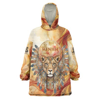 Menhit Wearable Blanket Hoodie Lioness Warrior Goddess Uraeus Serpent Fire and Feathers Ancient Egyptian