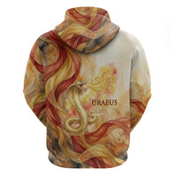 Menhit Zip Hoodie Lioness Warrior Goddess Uraeus Serpent Fire and Feathers Ancient Egyptian