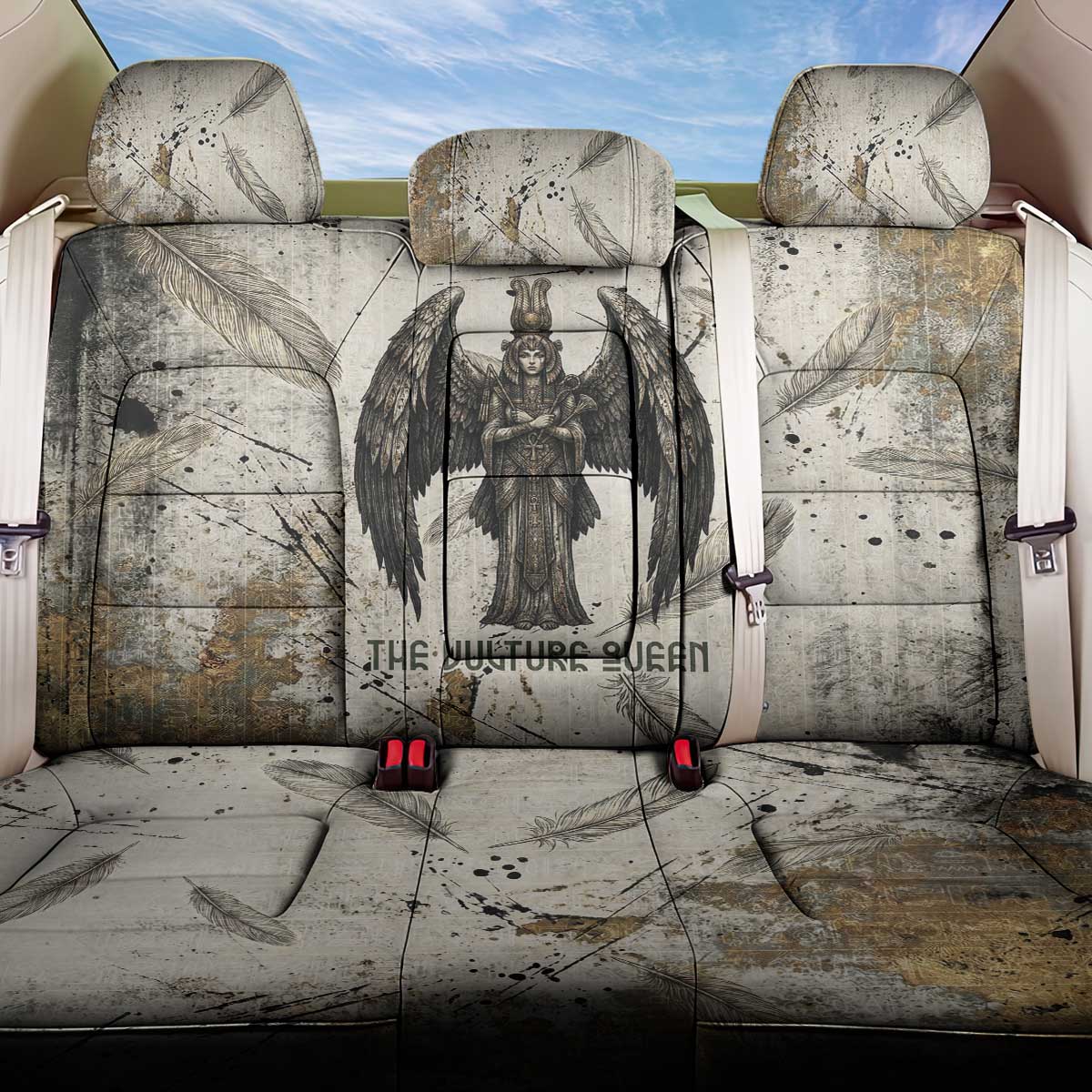 Mut Back Car Seat Cover Vulture Queen Egyptian Mother Goddess Wings Feathers