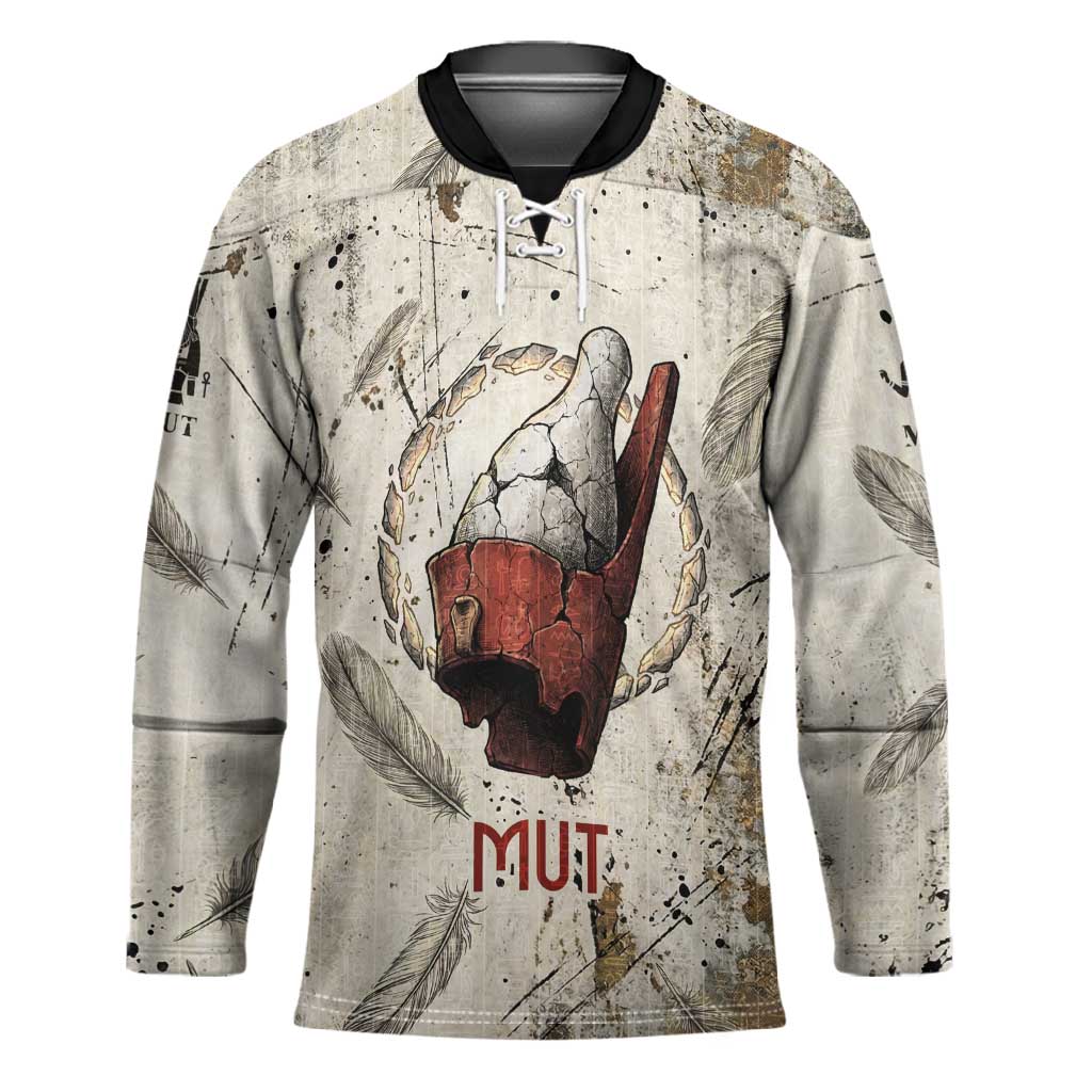 Mut Hockey Jersey Vulture Queen Egyptian Mother Goddess Wings Feathers