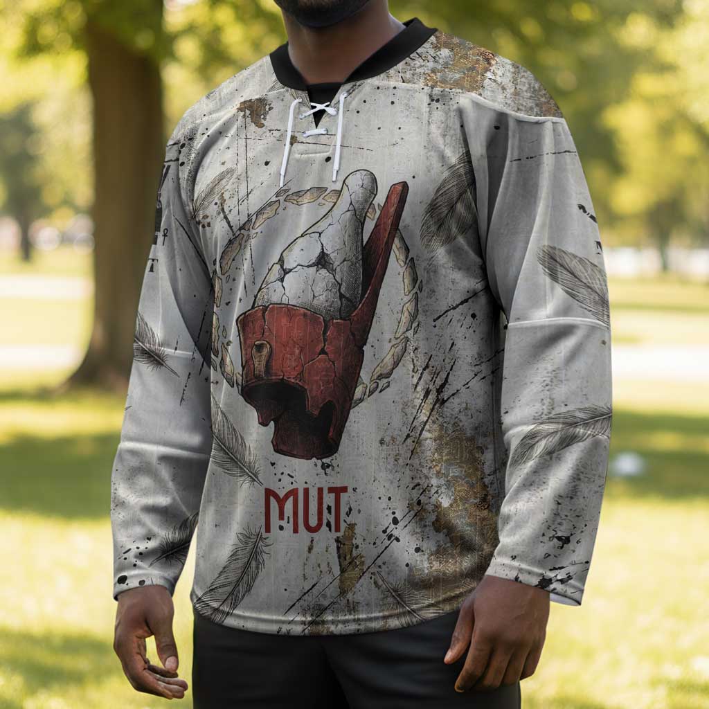 Mut Hockey Jersey Vulture Queen Egyptian Mother Goddess Wings Feathers