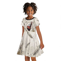Mut Kid Short Sleeve Dress Vulture Queen Egyptian Mother Goddess Wings Feathers