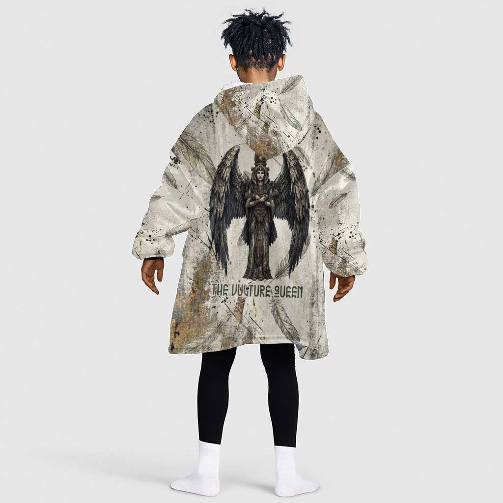Mut Kid Wearable Blanket Hoodie Vulture Queen Egyptian Mother Goddess Wings Feathers