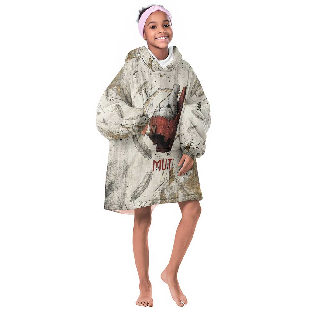 Mut Kid Wearable Blanket Hoodie Vulture Queen Egyptian Mother Goddess Wings Feathers