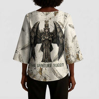 Mut Kimono Sleeve Blouse Vulture Queen Egyptian Mother Goddess Wings Feathers