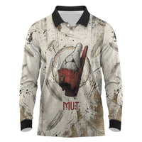 Mut Long Sleeve Polo Shirt Vulture Queen Egyptian Mother Goddess Wings Feathers