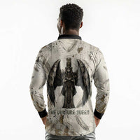 Mut Long Sleeve Polo Shirt Vulture Queen Egyptian Mother Goddess Wings Feathers