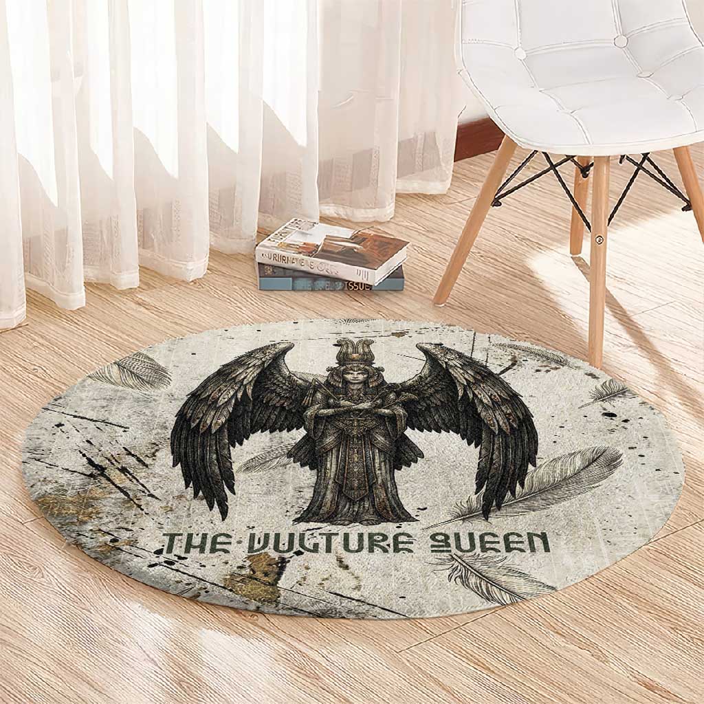 Mut Round Carpet Vulture Queen Egyptian Mother Goddess Wings Feathers