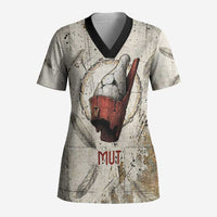 Mut Scrub Top Vulture Queen Egyptian Mother Goddess Wings Feathers