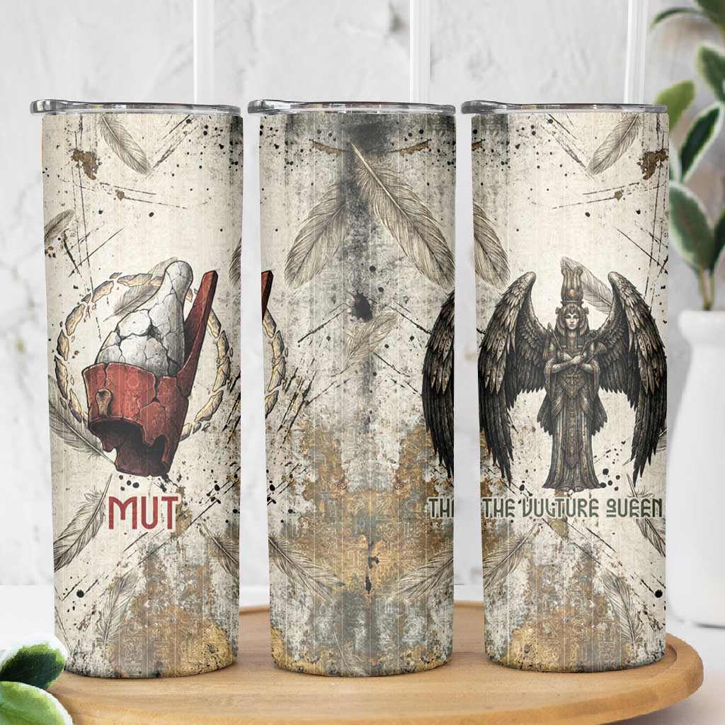 Mut Skinny Tumbler Vulture Queen Egyptian Mother Goddess Wings Feathers