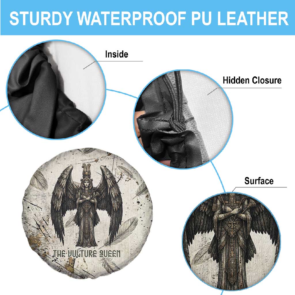 Mut Spare Tire Cover Vulture Queen Egyptian Mother Goddess Wings Feathers