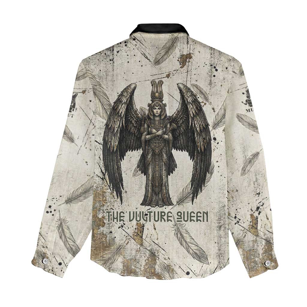 Mut Women Casual Shirt Vulture Queen Egyptian Mother Goddess Wings Feathers