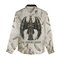 Mut Women Casual Shirt Vulture Queen Egyptian Mother Goddess Wings Feathers