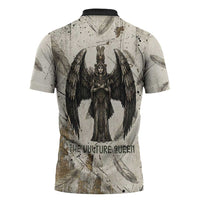 Mut Zipper Polo Shirt Vulture Queen Egyptian Mother Goddess Wings Feathers