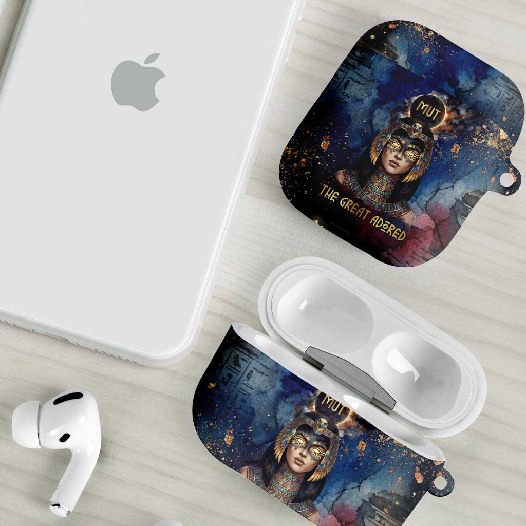 Mut AirPods Case The Lioness of Thebes Egyptian Goddess Cosmic Crown Adorned Warrior Queen Design