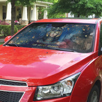 Mut Auto Sun Shade The Lioness of Thebes Egyptian Goddess Cosmic Crown Adorned Warrior Queen Design