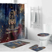 Mut Bathroom Set The Lioness of Thebes Egyptian Goddess Cosmic Crown Adorned Warrior Queen Design