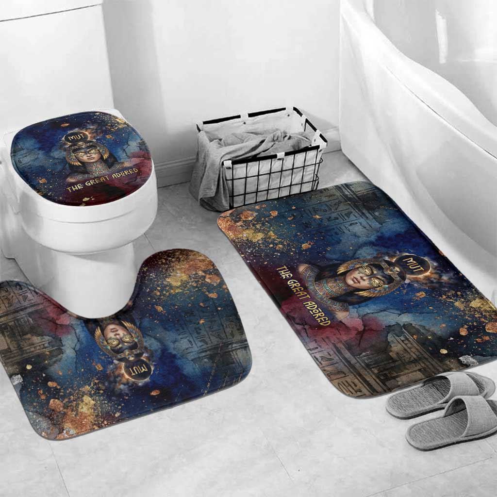 Mut Bathroom Set The Lioness of Thebes Egyptian Goddess Cosmic Crown Adorned Warrior Queen Design