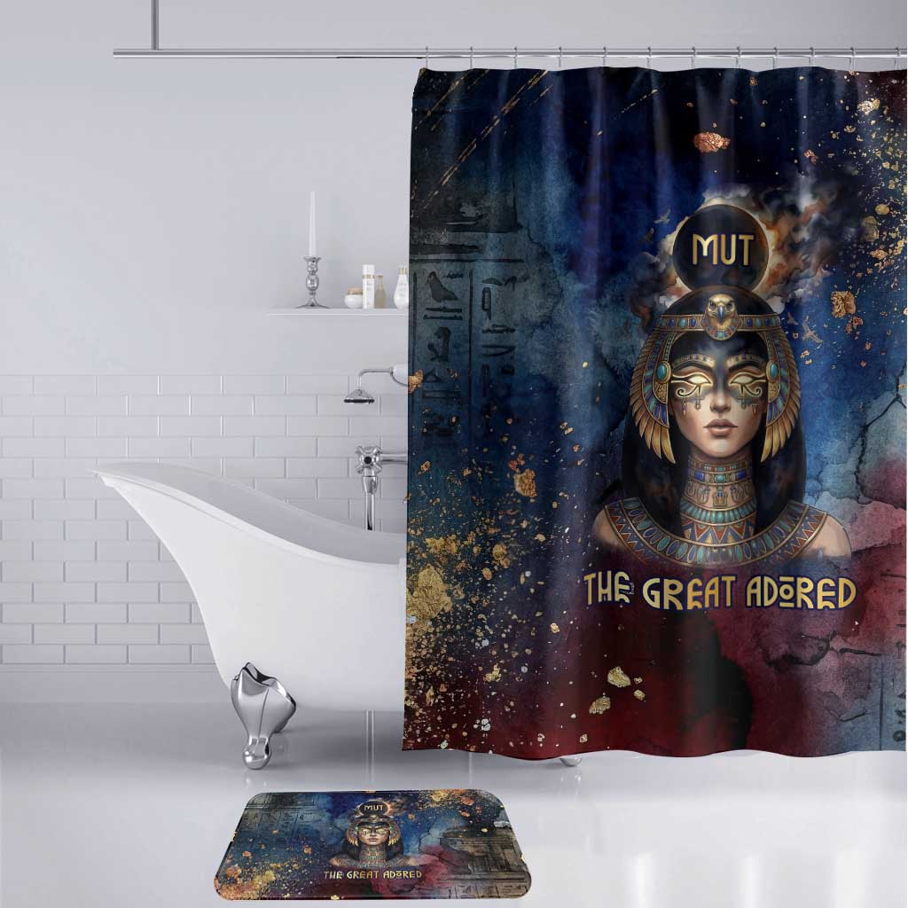 Mut Bathroom Set The Lioness of Thebes Egyptian Goddess Cosmic Crown Adorned Warrior Queen Design