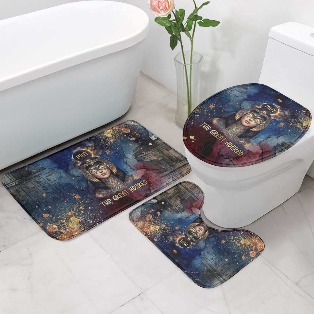 Mut Bathroom Set The Lioness of Thebes Egyptian Goddess Cosmic Crown Adorned Warrior Queen Design