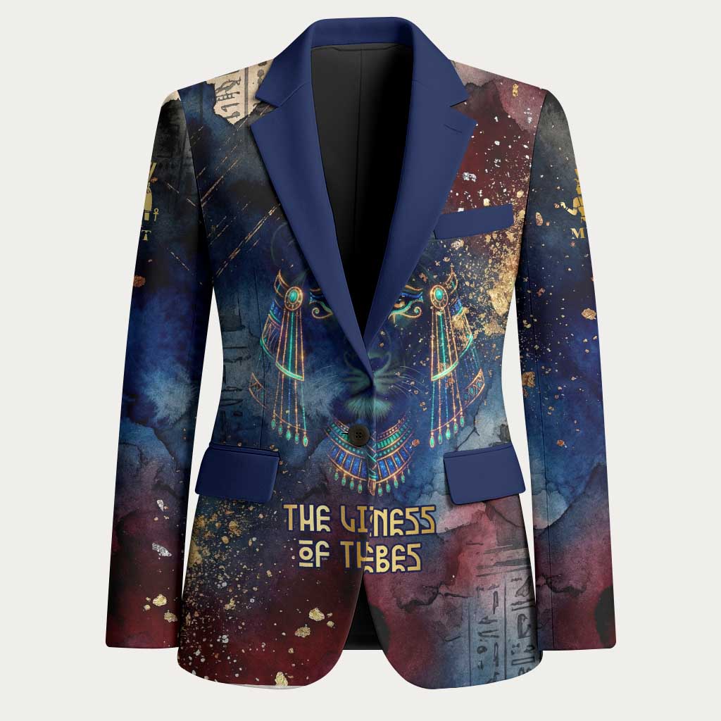 Mut Blazer The Lioness of Thebes Egyptian Goddess Cosmic Crown Adorned Warrior Queen Design