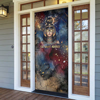 Mut Door Cover The Lioness of Thebes Egyptian Goddess Cosmic Crown Adorned Warrior Queen Design