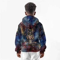 Mut Kid Hoodie The Lioness of Thebes Egyptian Goddess Cosmic Crown Adorned Warrior Queen Design