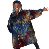 Mut Kid Wearable Blanket Hoodie The Lioness of Thebes Egyptian Goddess Cosmic Crown Adorned Warrior Queen Design