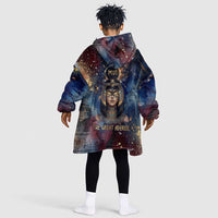Mut Kid Wearable Blanket Hoodie The Lioness of Thebes Egyptian Goddess Cosmic Crown Adorned Warrior Queen Design
