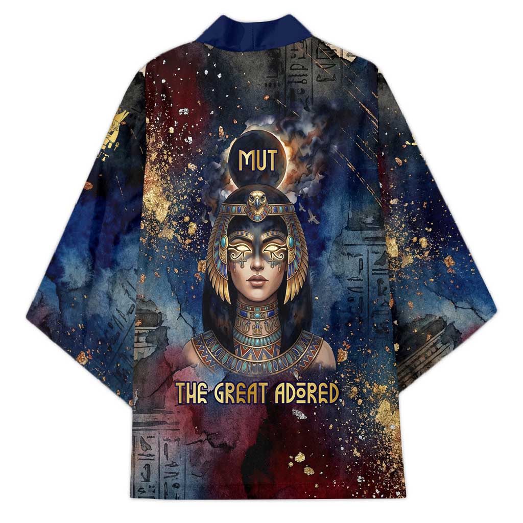 Mut Kimono The Lioness of Thebes Egyptian Goddess Cosmic Crown Adorned Warrior Queen Design