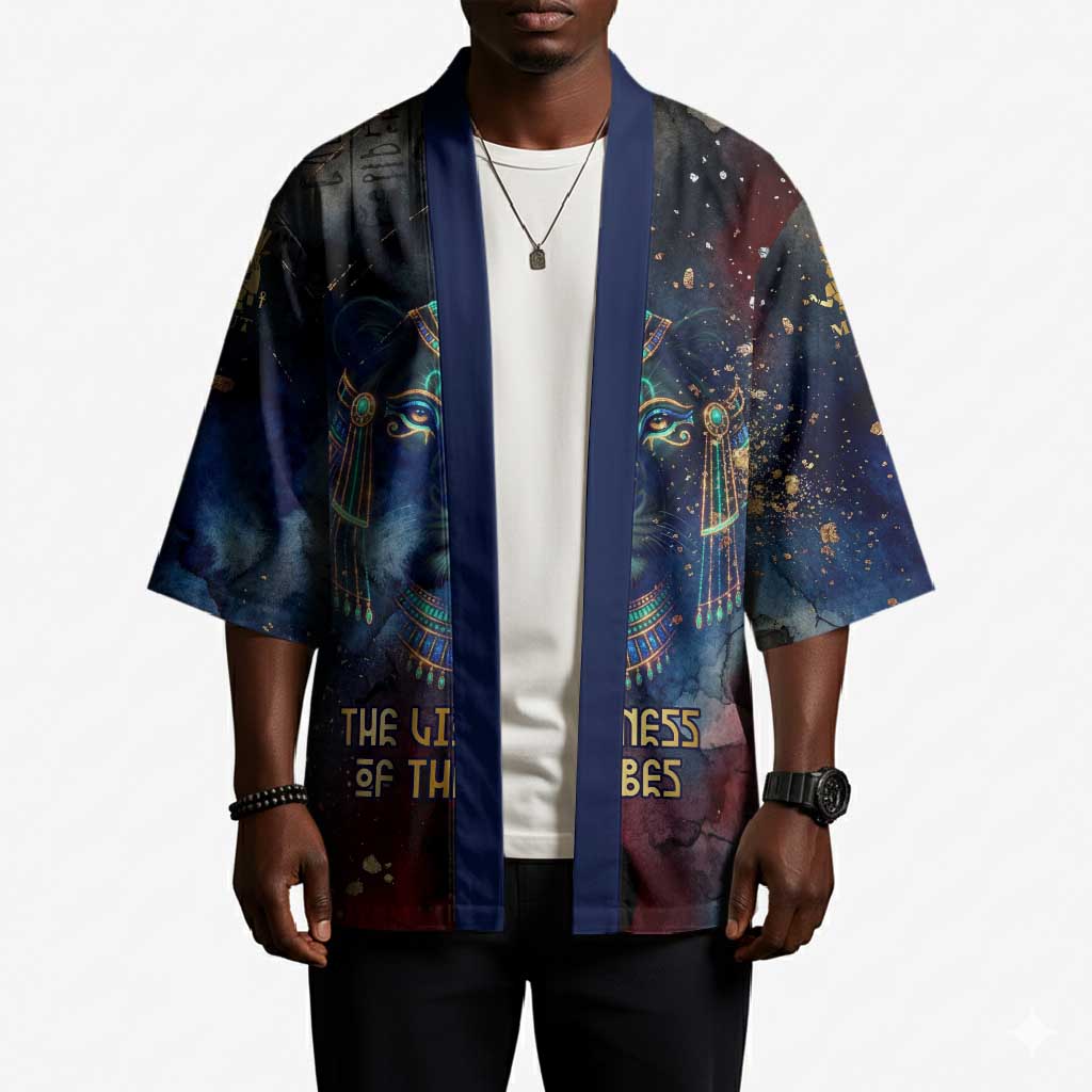 Mut Kimono The Lioness of Thebes Egyptian Goddess Cosmic Crown Adorned Warrior Queen Design